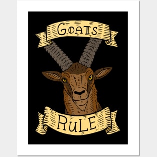 goats rule, ibex illustration. Posters and Art